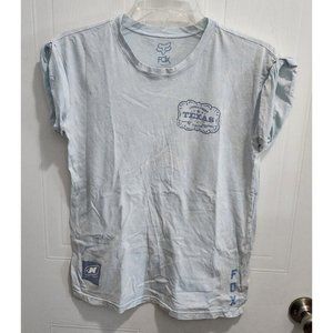 Fox Head Racing x Nautique Boating Women's Short Rolled Sleeve Shirt Blue Sz XS